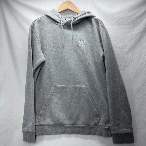 Adidas Hoodie Sweatshirt Grey Men's Size X Small Kangaroo Pocket EUC Drawstring - Picture 1 of 5